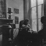 Joan Mitchell and Barney Rosset, 73, rue Galande, Paris, France, 1948.