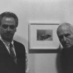 Richard Milazzo and Barney Rosset visiting the exhibition, Barney & Joan: Barney Rosset’s Photographs of Joan Mitchell, curated by Richard Milazzo, James Danziger Gallery, New York, October 23 - November 28, 1998. Photo: Astrid Myers.