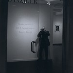 Barney Rosset taking a photograph at the exhibition, Barney & Joan: Barney Rosset’s Photographs of Joan Mitchell, curated by Richard Milazzo, James Danziger Gallery, New York, October 23 - November 28, 1998. Photo: R.M.